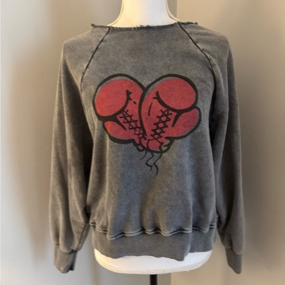 Don't Ask Why Destroyed Sweatshirt Boxing gloves   Crop length Size L - Picture 1 of 8
